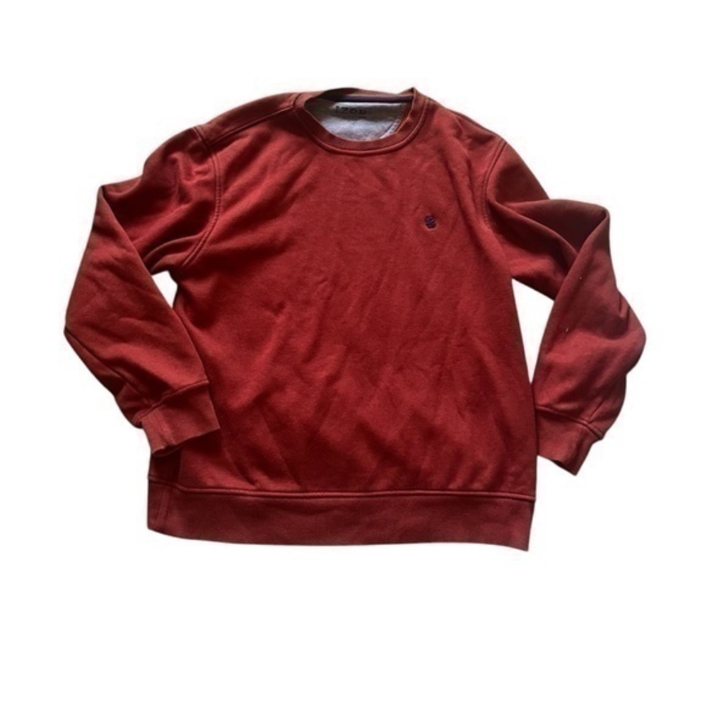 Burgundy red fleece line Izod men’s crew neck sweatshirt